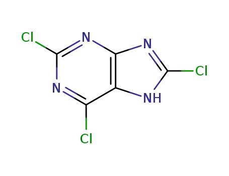 Molecular Structure of 2562-52-9 (2,6,8-TRICHLOROPURINE)