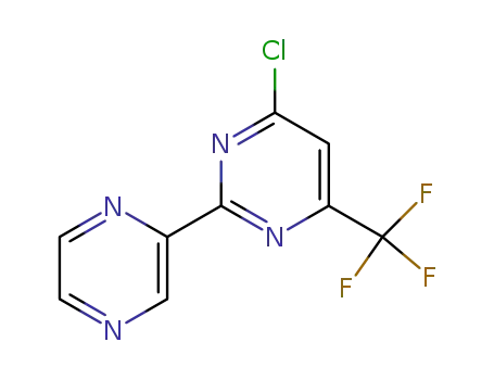 Molecular Structure of 438249-85-5 (Pyrimidine, 4-chloro-2-pyrazinyl-6-(trifluoromethyl)-)