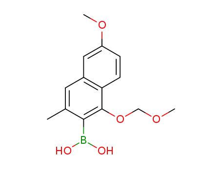 Molecular Structure of 872550-84-0 (Boronic acid, [6-methoxy-1-(methoxymethoxy)-3-methyl-2-naphthalenyl]-)