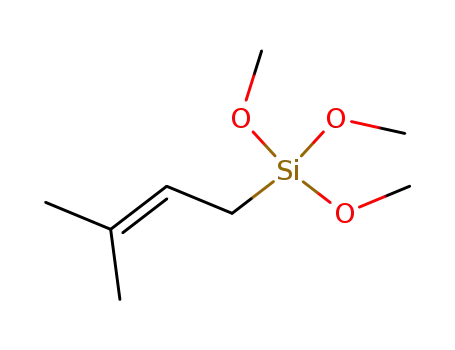 Molecular Structure of 72142-16-6 (Silane, trimethoxy(3-methyl-2-butenyl)-)