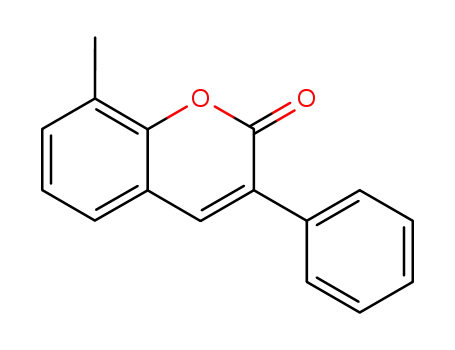 Molecular Structure of 95517-85-4 (2H-1-Benzopyran-2-one, 8-methyl-3-phenyl-)