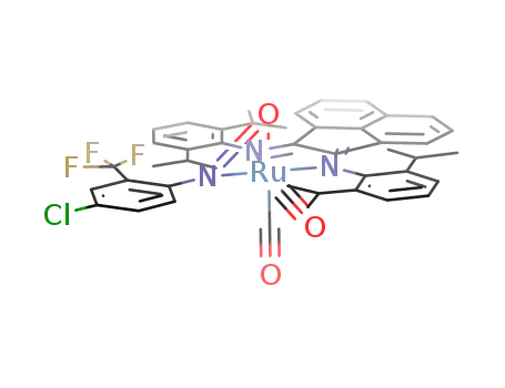 Ru(CO)2(bis(2,6-iPr2C6H3-imino)acenaphthene)(η(2)-ONC6H3-4-Cl,2-CF3)