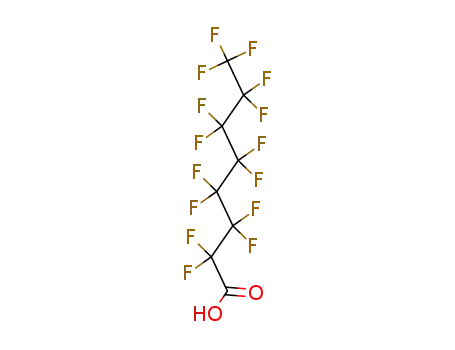 Molecular Structure of 335-67-1 (Pentadecafluorooctanoic acid)