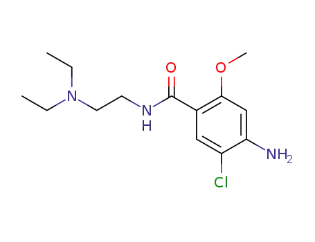 Molecular Structure of 364-62-5 (4-Amino-5-chloro-N-(2-(diethylamino)ethyl)-2-methoxybenzamide)