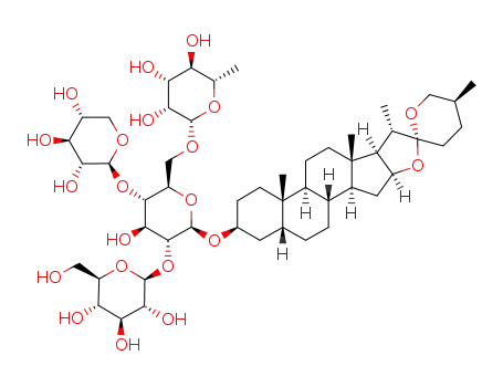 3-O-{[β-D-glucopyranosyl-(1->2)]-[β-D-xylopyranosyl]-[α-L-rhamnopyranosyl-(1->6)-β-D-glucopyranosyl]}-(25S)-5β-spirostan-3β-ol