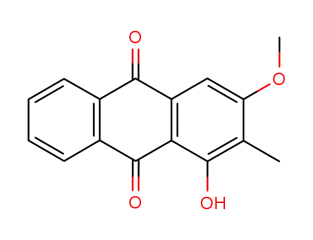 Molecular Structure of 22170-89-4 (9,10-Anthracenedione, 1-hydroxy-3-methoxy-2-methyl-)