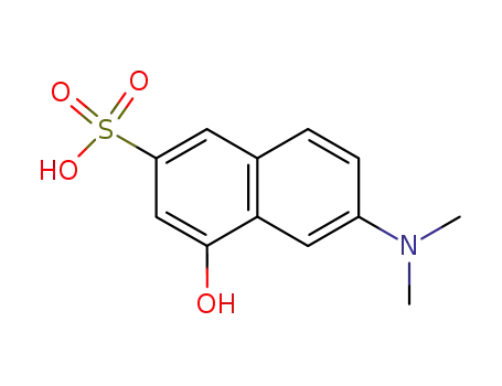 Molecular Structure of 6259-50-3 (6-DIMETHYLAMINO-4-HYDROXY-2-NAPHTHALENESULFONIC ACID)