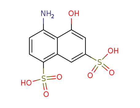 130-23-4,1-Amino-8-naphthol-4,6-disulfonic acid,1-Naphthol-3,5-disulfonicacid, 8-amino- (6CI);1-Amino-8-hydroxynaphthalene-4,6-disulfonic acid;1-Amino-8-naphthol-4,6-disulfonic acid;4-Amino-5-hydroxy-1,7-naphthalenedisulfonic acid;4-Amino-5-naphthol-1,7-disulfonic acid;8-Amino-1-hydroxy-3,5-naphthalenedisulfonic acid;8-Amino-1-naphthol-3,5-disulfonic acid;K acid;NSC 7110;