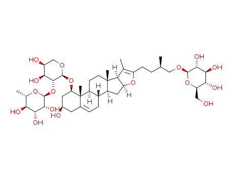 (25R)-26-O-β-D-glucopyranosyl-furosta-5,20(22)-diene-1β,3β,26-triol 1-O-[α-L-rhamnopyranosyl-(1->2)-O-α-L-arabinopyranoside]