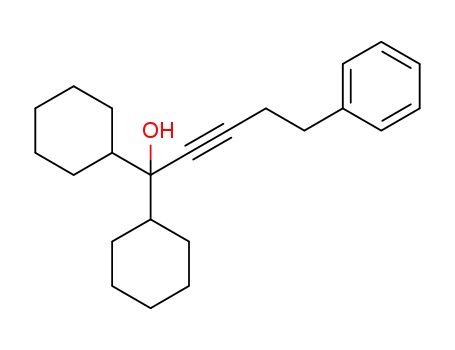 1,1-dicyclohexyl-5-phenyl-2-pentyn-1-ol