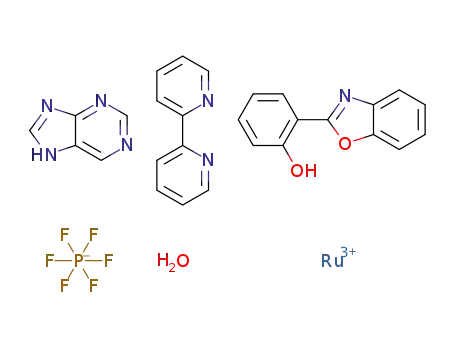 cis-[Ru(2,2':6',2''-terpyridine)(2-(2'-hydroxyphenyl)benzoxazole)(purine)](PF6)*2H2O