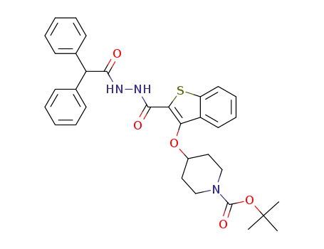 tert-butyl 4-((2-(2-(2,2-diphenylacetyl)hydrazinecarbonyl)benzo[b]thiophen-3-yl)oxy)piperidine-1-carboxylate