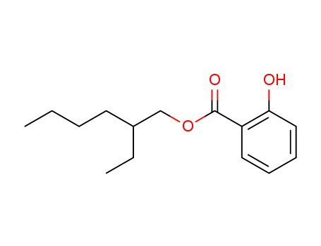 118-60-5,2-Ethylhexyl salicylate,Parsol EHS;Salicylic acid, 2-ethylhexyl ester;Solarom OS;Sunarome O;Sunarome WMO;Uvinul 0-18;2-Ethylhexylo-hydroxybenzoate;Dermoblock OS;Escalol 587;EusolexOS;NSC 46151;Neo Heliopan OS;Octisalate;Octyl salicylate;