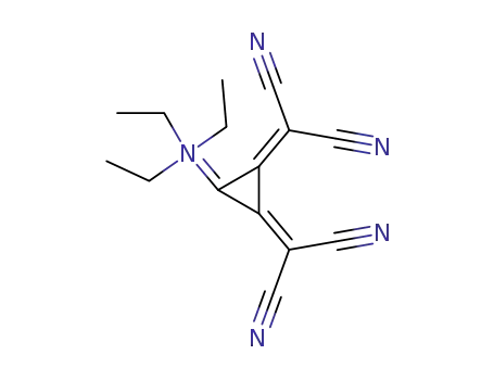 Molecular Structure of 58608-53-0 (Ethanaminium, N,N-diethyl-, 2,3-bis(dicyanomethylene)cyclopropylide)