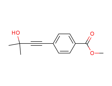 Molecular Structure of 33577-98-9 (4-(3-HYDROXY-3-METHYLBUT-1-YNYL)BENZOIC ACID METHYL ESTER)