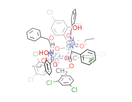 2-oxo-3-phenylpropionic acid salicyloyl hydrazone bis(2,4-dichlorobenzyl)tin