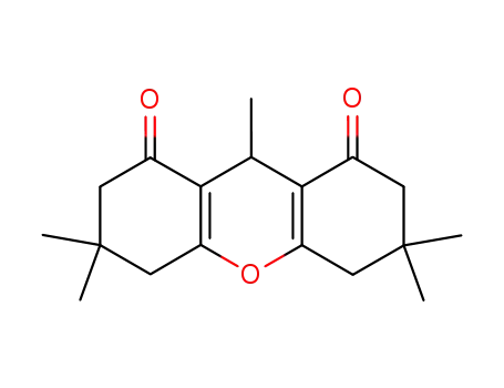 Molecular Structure of 19225-63-9 (3,3,6,6,9-pentamethyl-3,4,5,6,7,9-hexahydro-1H-xanthene-1,8(2H)-dione)
