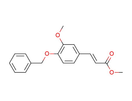 Molecular Structure of 93878-20-7 (2-Propenoic acid, 3-[3-methoxy-4-(phenylmethoxy)phenyl]-, methyl
ester)