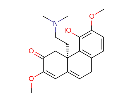 (R)-5-hydroxy-2.6-dimethoxy-3-oxo-4a-(2-dimethylamino-ethyl)-3.4.4a.9-tetrahydro-phenanthrene