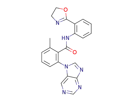 N-(2-(4,5-dihydrooxazol-2-yl)phenyl)-2-methyl-6-(7H-purin-7-yl)benzamide