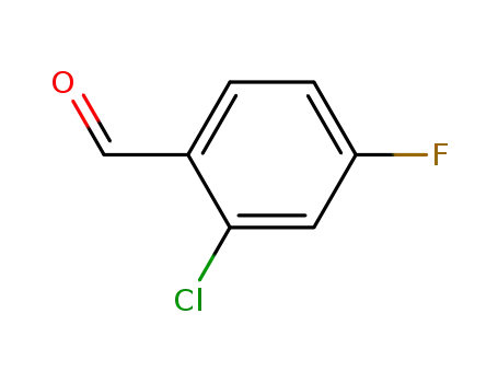 Molecular Structure of 84194-36-5 (2-Chloro-4-fluorobenzaldehyde)