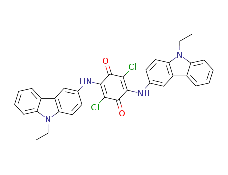 Molecular Structure of 80546-37-8 (2,5-Cyclohexadiene-1,4-dione,
2,5-dichloro-3,6-bis[(9-ethyl-9H-carbazol-3-yl)amino]-)