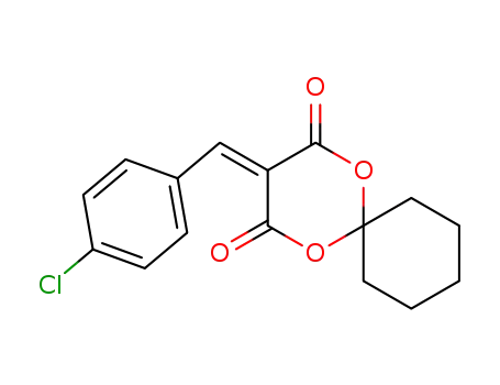 Molecular Structure of 131119-25-0 (1,5-Dioxaspiro[5.5]undecane-2,4-dione, 3-[(4-chlorophenyl)methylene]-)