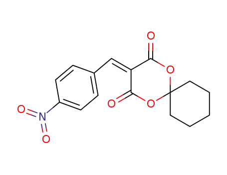 Molecular Structure of 131119-26-1 (1,5-Dioxaspiro[5.5]undecane-2,4-dione, 3-[(4-nitrophenyl)methylene]-)