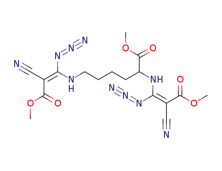 3,3'-<(1-Methoxycarbonyl)-1,5-pentandiyldiimino>bis(3-azido-2-cyanacrylsaeure-methylester)