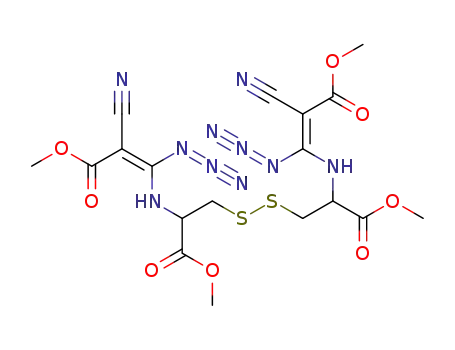 3,3'-Dithiobis<(1-methoxycarbonyl)-2,1-ethanediyldiimino>bis(3-azido-2-cyanacrylsaeure-methylester)