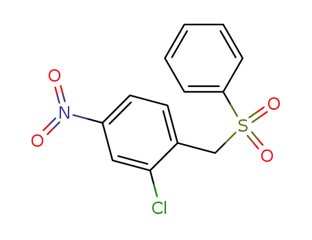 Molecular Structure of 89303-35-5 (Benzene, 2-chloro-4-nitro-1-[(phenylsulfonyl)methyl]-)