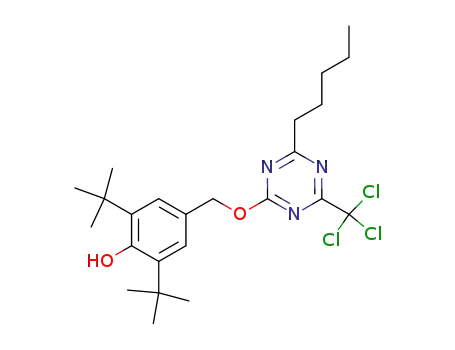 2,6-Di-tert-butyl-4-(4-pentyl-6-trichloromethyl-[1,3,5]triazin-2-yloxymethyl)-phenol