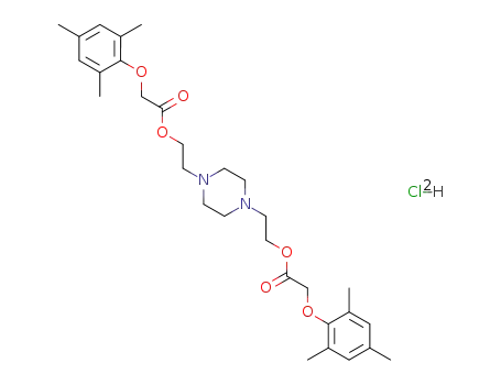 Molecular Structure of 86746-11-4 (piperazine-1,4-diyldiethane-2,1-diyl bis[(2,4,6-trimethylphenoxy)acetate] dihydrochloride)