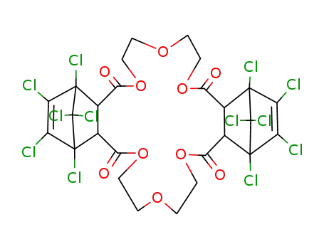 1,4,7,12,15,18-hexaoxacyclodocosane-9,10,20,21-di(1,4,5,6,7,7-hexachlorobicyclo<2,2,1>hept-5-en-2,3-ylene)-8,11,19,22-tetraone