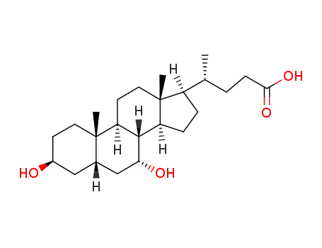 Molecular Structure of 566-24-5 ((4R)-4-[(3S,5S,7R,8R,9S,10S,13R,14S,17R)-3,7-dihydroxy-10,13-dimethyl-2,3,4,5,6,7,8,9,11,12,14,15,16,17-tetradecahydro-1H-cyclopenta[a]phenanthren-17-yl]pentanoic acid)