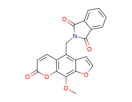 Molecular Structure of 81759-49-1 (1H-Isoindole-1,3(2H)-dione,
2-[(9-methoxy-7-oxo-7H-furo[3,2-g][1]benzopyran-4-yl)methyl]-)