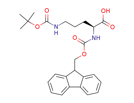 Molecular Structure of 109425-55-0 (Nalpha-Fmoc-Ndelta-Boc-L-ornithine)