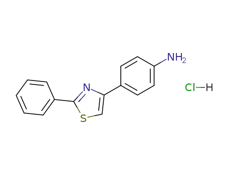 Molecular Structure of 19749-32-7 (Benzenamine, 4-(2-phenyl-4-thiazolyl)-, monohydrochloride)