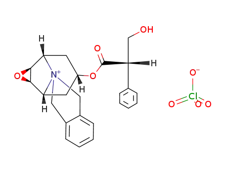 7't-((S)-3-hydroxy-2-phenyl-propionyloxy)-1,3-dihydro-(1'rN,2'tH,4'tH,5'cN)-spiro[isoindolium-2,9'-(3-oxa-9-aza-tricyclo[3.3.1.02,4]nonanium)]; perchlorate