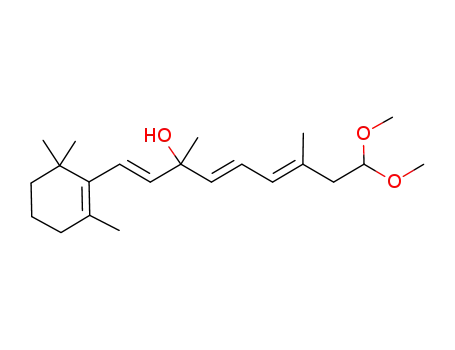 Molecular Structure of 111728-21-3 (1,4,6-Nonatrien-3-ol,
9,9-dimethoxy-3,7-dimethyl-1-(2,6,6-trimethyl-1-cyclohexen-1-yl)-,
(E,E,E)-)