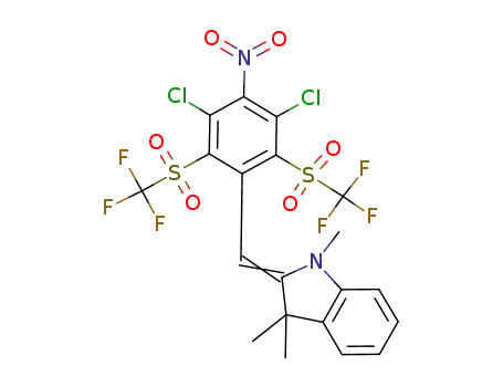 1,3,3-Trimethyl-2-<2',6'-bis(trifluoromethylsulfonyl)-3',5'-dichloro-4'-nitrophenylmethylene>-2H-indole