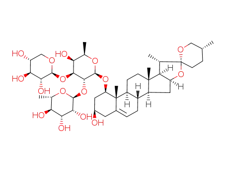 (2S,3R,4R,5R,6S)-2-[(2R,3R,4S,5S,6R)-5-hydroxy-2-[(1S,2S,4S,5′R,6R,7S,8R,9S,12S,13R,14R,16R)-16-hydroxy-5′,7,9,13-tetramethylspiro[5-oxapentacyclo[10.8.0.02,9.04,8.013,18]icos-18-ene-6,2′-oxane]-14-yl]oxy-6-methyl-4-[(2S,3R,4S,5R)-3,4,5-trihydroxyoxan-2-yl]oxyoxan-3-yl]oxy-6-methyloxane-3,4,5-triol