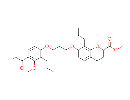 2H-1-Benzopyran-2-carboxylic acid, 7-[3-[4-(chloroacetyl)-3-methoxy-2-propylphenoxy]propoxy]-3,4-dihydro- 8-propyl-, methyl ester