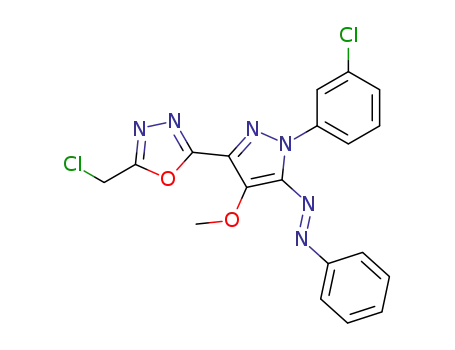[5-(5-Chloromethyl-[1,3,4]oxadiazol-2-yl)-2-(3-chloro-phenyl)-4-methoxy-2H-pyrazol-3-yl]-phenyl-diazene
