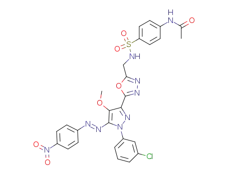 N-[4-({5-[1-(3-Chloro-phenyl)-4-methoxy-5-(4-nitro-phenylazo)-1H-pyrazol-3-yl]-[1,3,4]oxadiazol-2-ylmethyl}-sulfamoyl)-phenyl]-acetamide