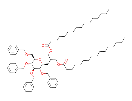 Hexadecanoic acid 2-hexadecanoyloxymethyl-3-((2S,3S,4R,5R,6R)-3,4,5-tris-benzyloxy-6-benzyloxymethyl-tetrahydro-pyran-2-yl)-propyl ester