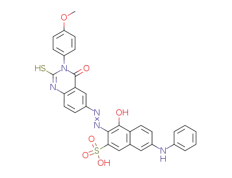 4-Hydroxy-3-[2-mercapto-3-(4-methoxy-phenyl)-4-oxo-3,4-dihydro-quinazolin-6-ylazo]-7-phenylamino-naphthalene-2-sulfonic acid