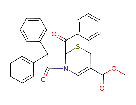 6-Benzoyl-8-oxo-7,7-diphenyl-5-thia-1-aza-bicyclo[4.2.0]oct-2-ene-3-carboxylic acid methyl ester