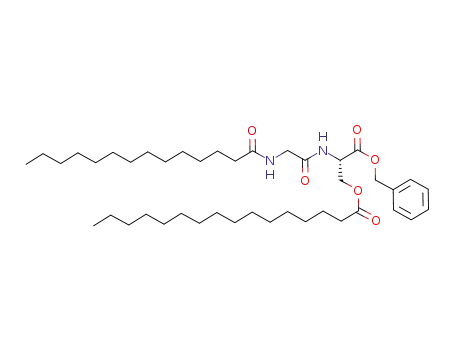 Hexadecanoic acid (S)-2-benzyloxycarbonyl-2-(2-tetradecanoylamino-acetylamino)-ethyl ester