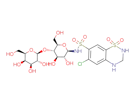 6-Chloro-1,1-dioxo-1,2,3,4-tetrahydro-1λ6-benzo[1,2,4]thiadiazine-7-sulfonic acid [(2R,3R,4R,5S,6R)-3,4-dihydroxy-6-hydroxymethyl-5-((2S,3R,4S,5R,6R)-3,4,5-trihydroxy-6-hydroxymethyl-tetrahydro-pyran-2-yloxy)-tetrahydro-pyran-2-yl]-amide
